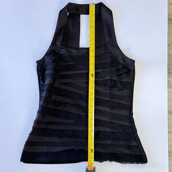 WHBM Black Tiered Halter Top - Picture 7 of 11